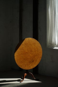 Early 19th Century, Swedish Antique Tilt-Top Occasional Table in Burl Wood