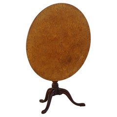 Early 19th Century, Swedish Antique Tilt-Top Occasional Table in Burl Wood