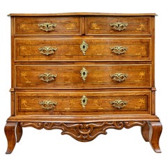 Early 19th century Swedish baroque oak inlaid chest of drawers