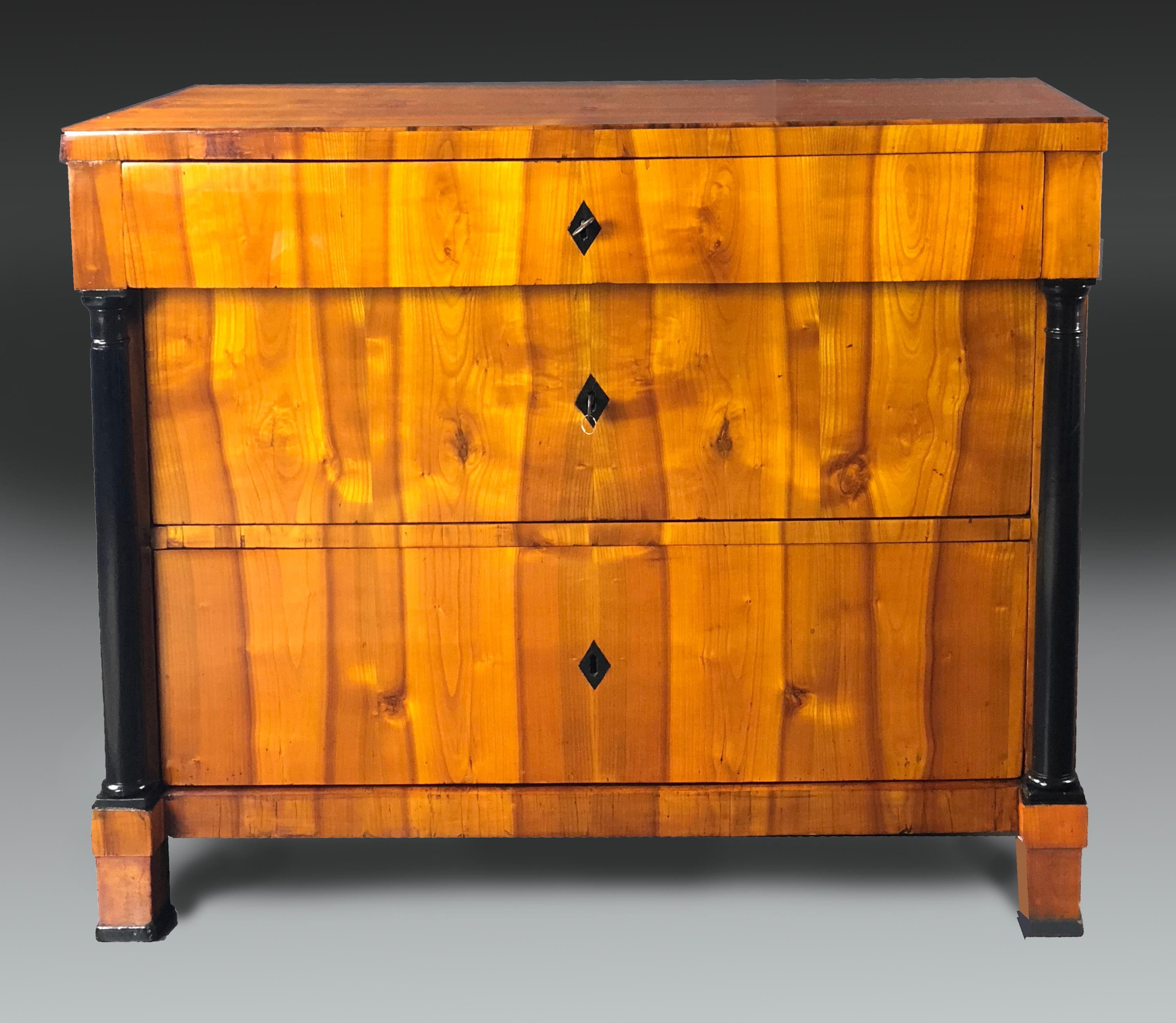 Early 19th Century Swedish Biedermeier Cherrywood Commode Chest of Drawers For Sale 1
