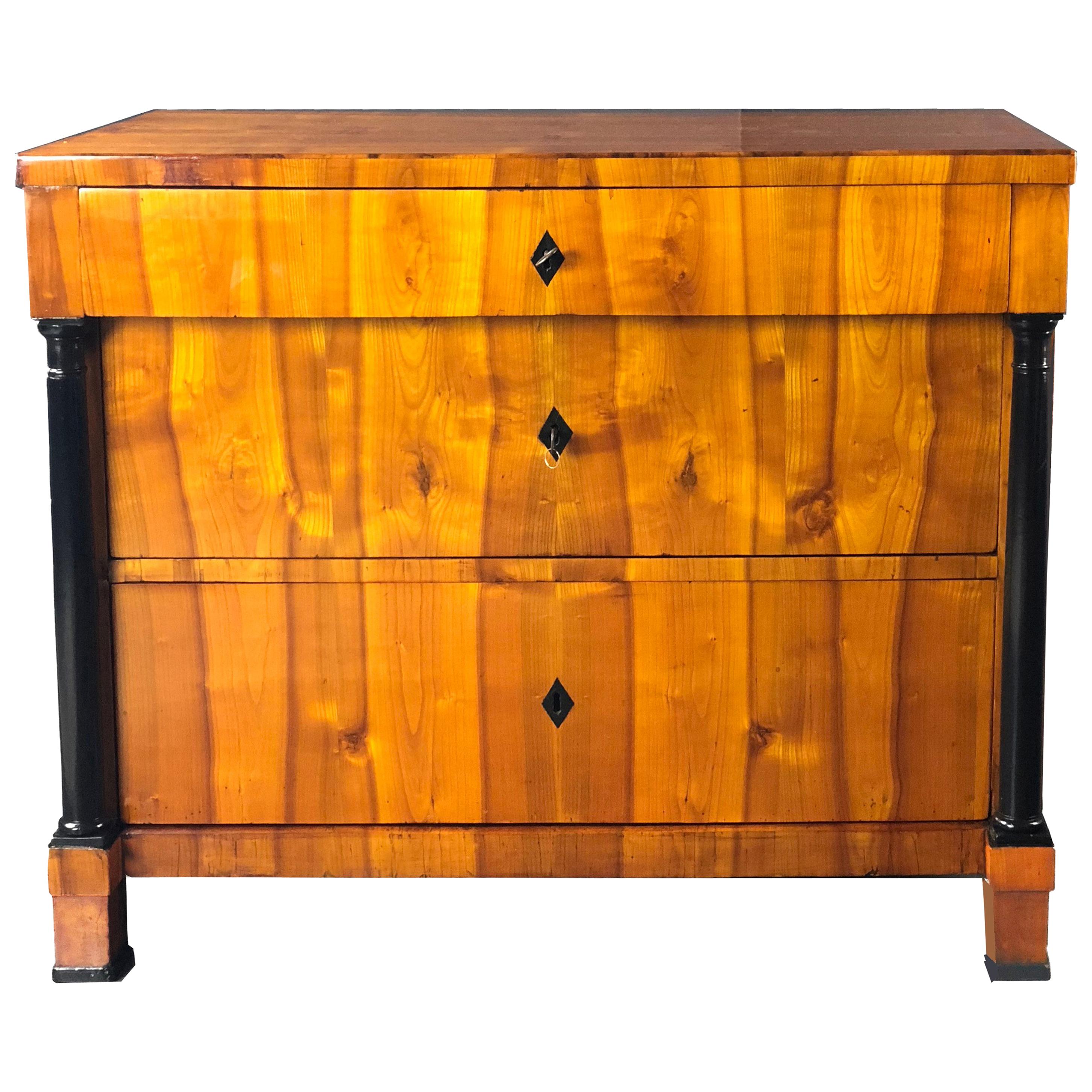 Early 19th Century Swedish Biedermeier Cherrywood Commode Chest of Drawers For Sale