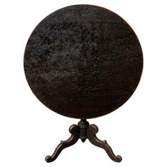 Early 19th Century Swedish Black Empire Tilt-Top Table