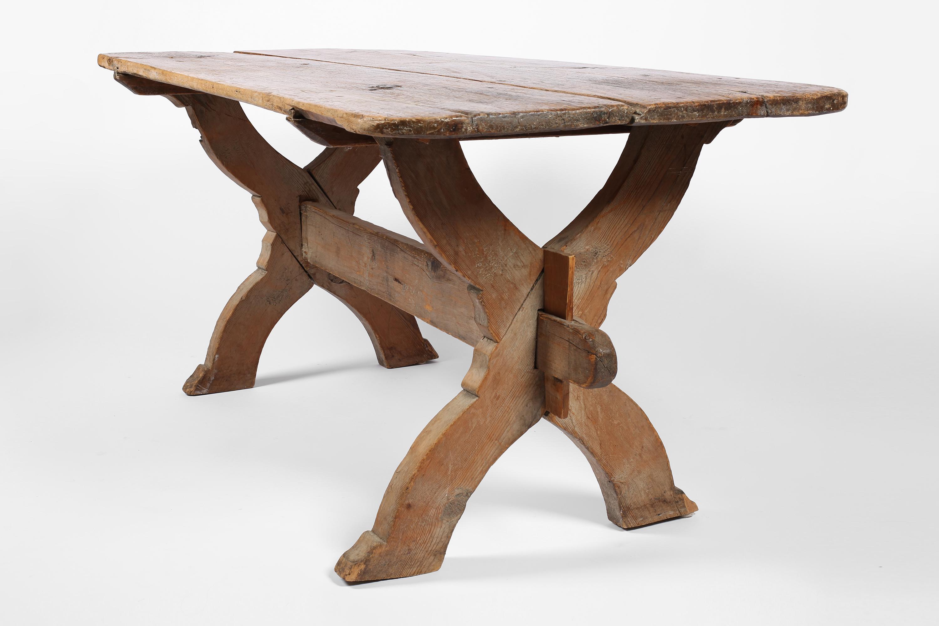 Early 19th Century Swedish 'Bockbord' Dining Table For Sale 2