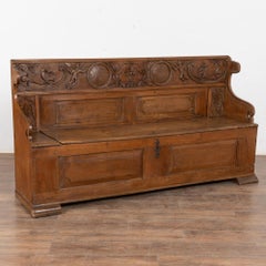 Early 19th Century Swedish Carved Oak Bench