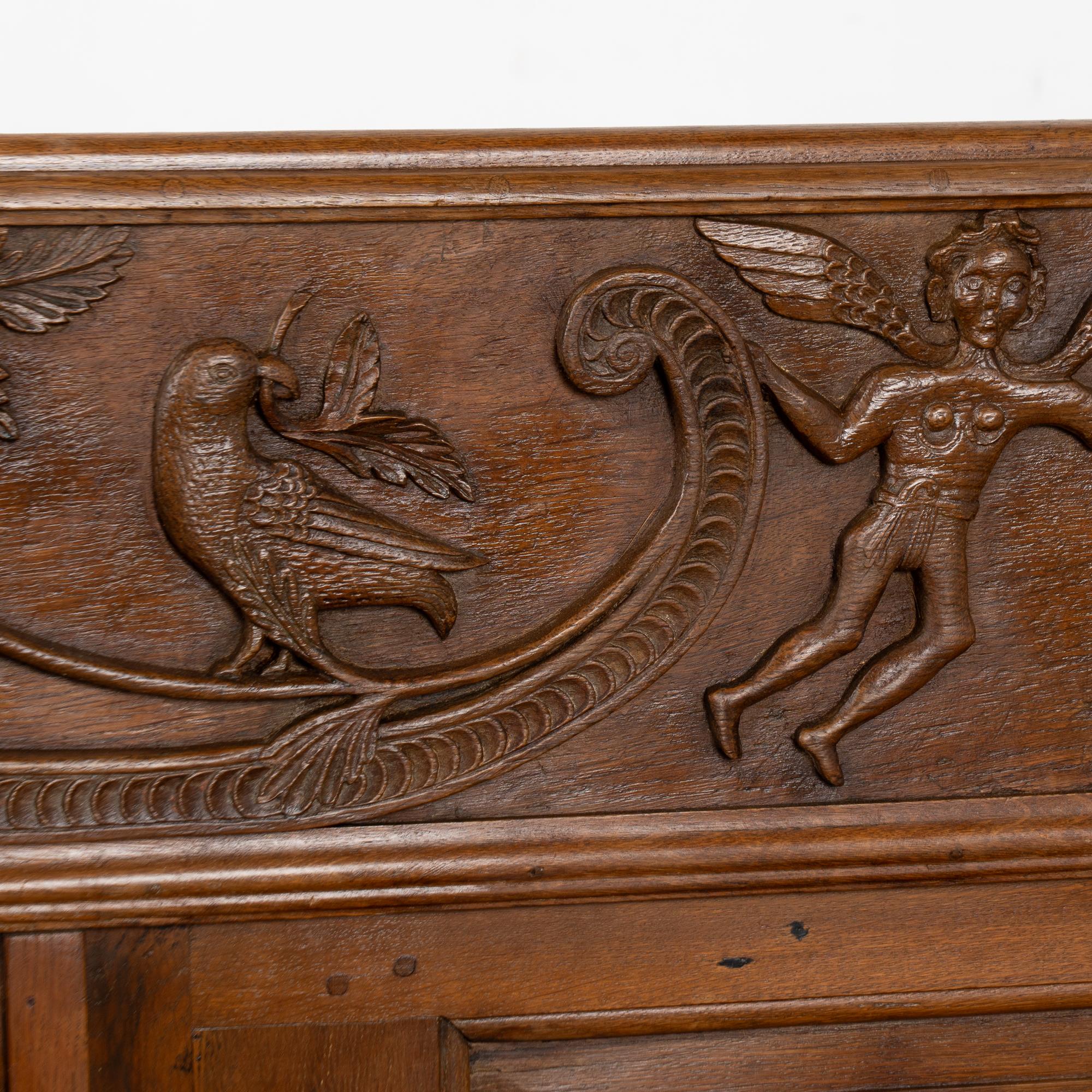 Panca svedese di Oak intagliata dei primi del XIX secolo in vendita 1