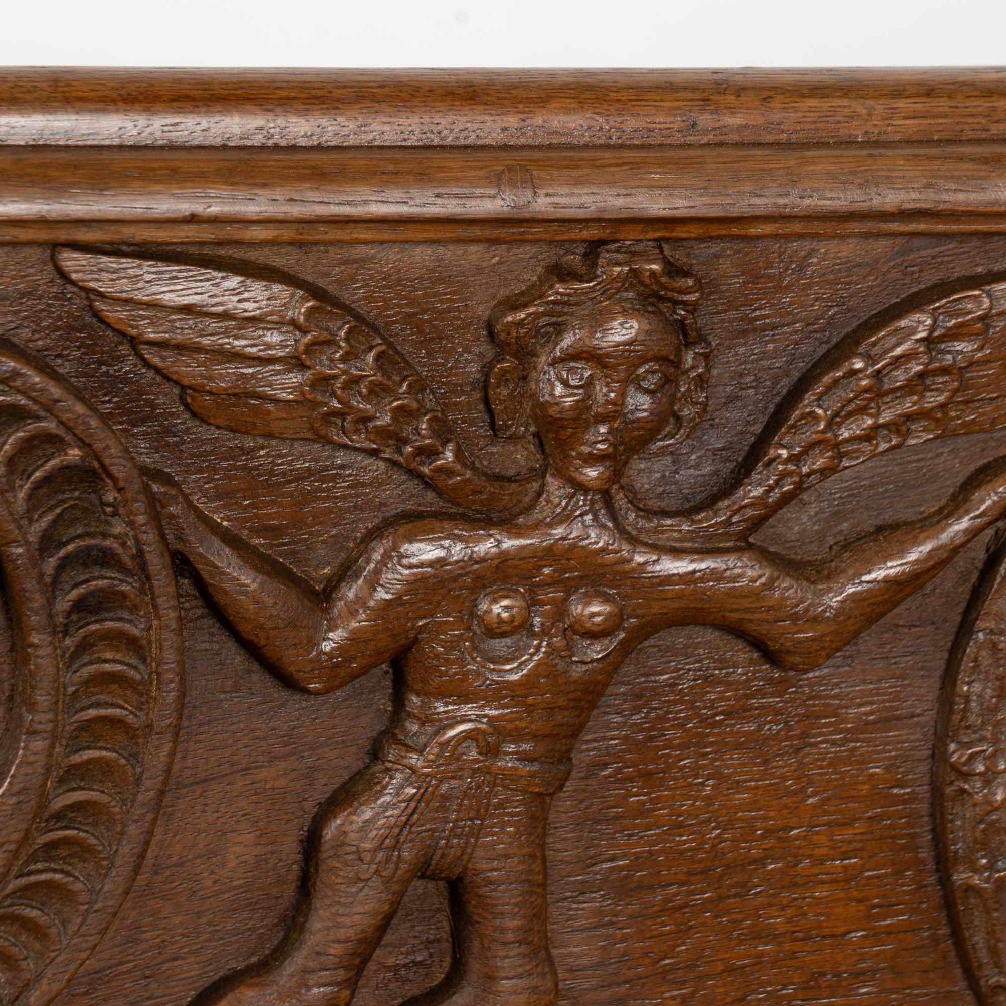 Panca svedese di Oak intagliata dei primi del XIX secolo in vendita 2