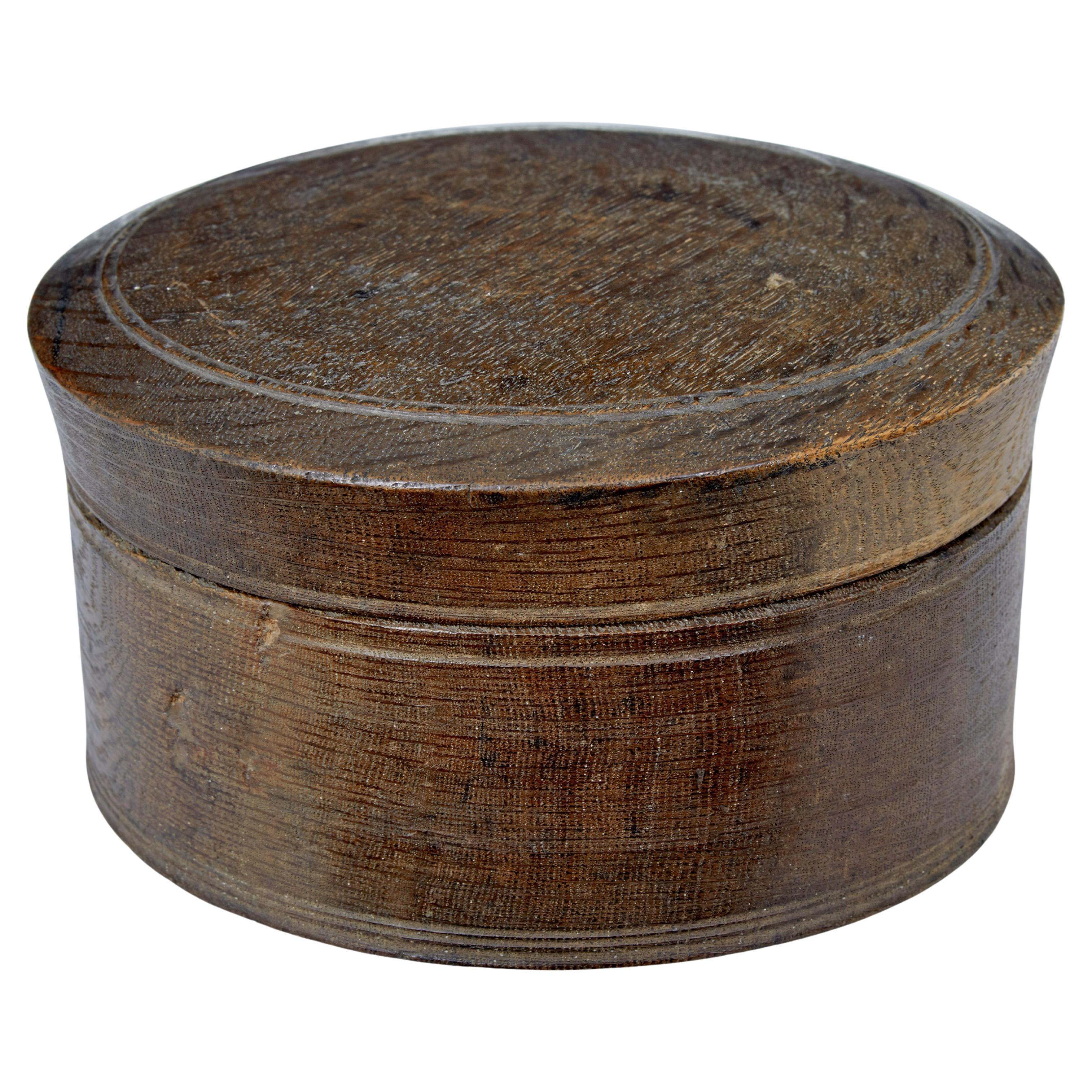 Early 19th century Swedish carved oak lidded box
