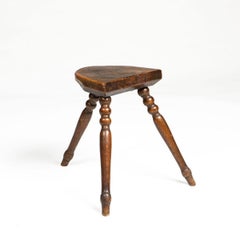 Early 19th Century Swedish Country Oak Stool