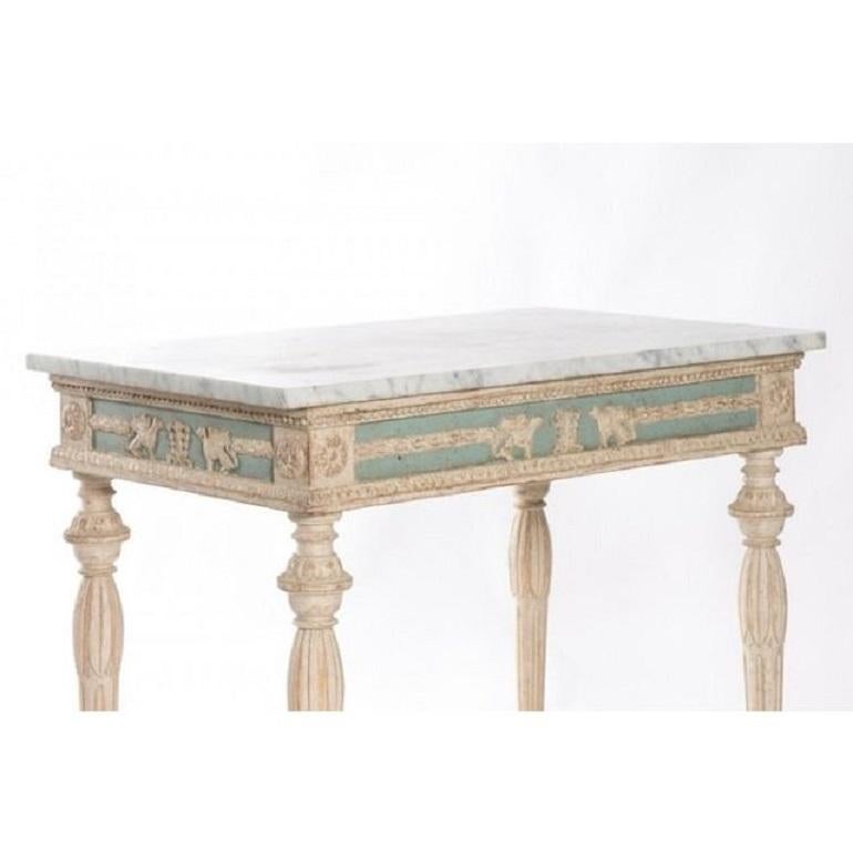 Swedish Empire Neoclassical Console with Marble Top 5
