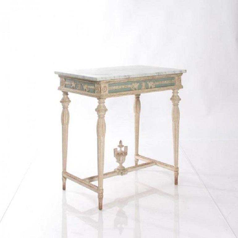 Swedish Empire Neoclassical Console with Marble Top In Good Condition In South Salem, NY