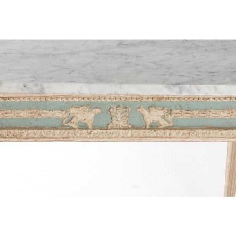 19th Century Swedish Empire Neoclassical Console with Marble Top