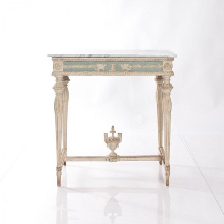 Swedish Empire Neoclassical Console with Marble Top 1