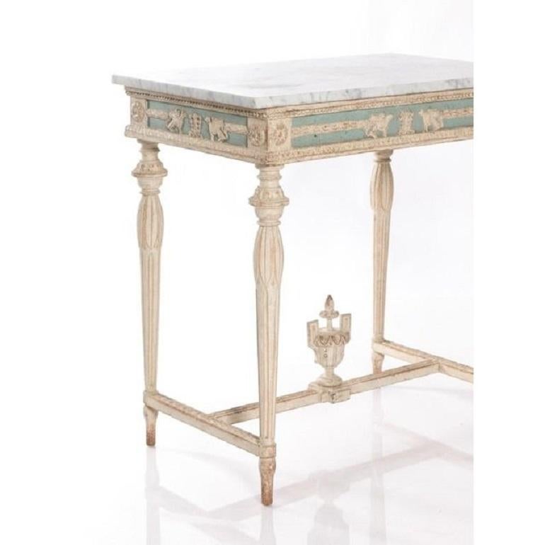 Swedish Empire Neoclassical Console with Marble Top 2