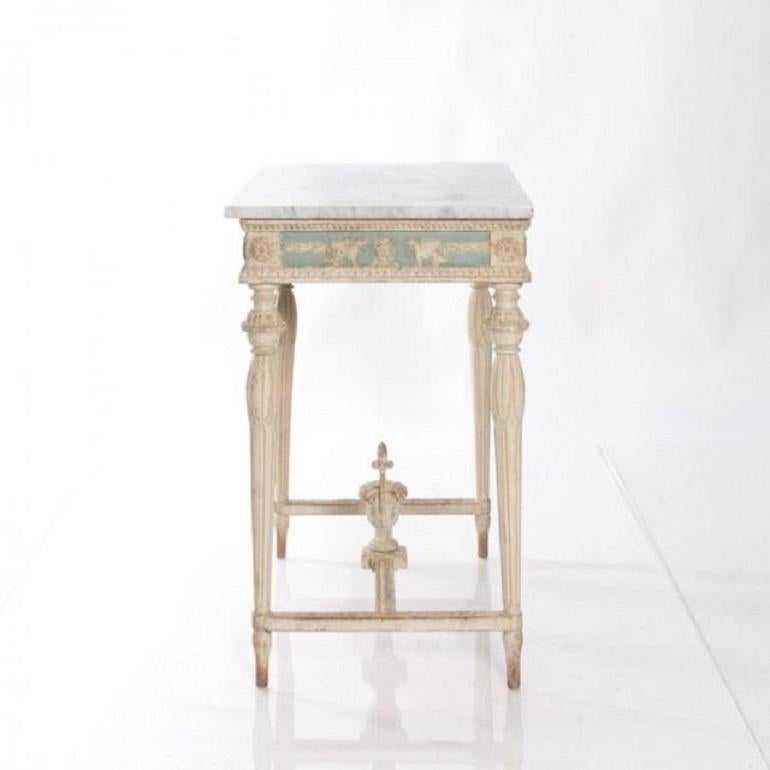 Swedish Empire Neoclassical Console with Marble Top 3