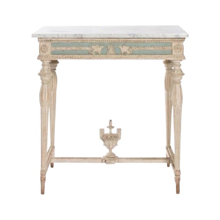 Swedish Empire Neoclassical Console with Marble Top