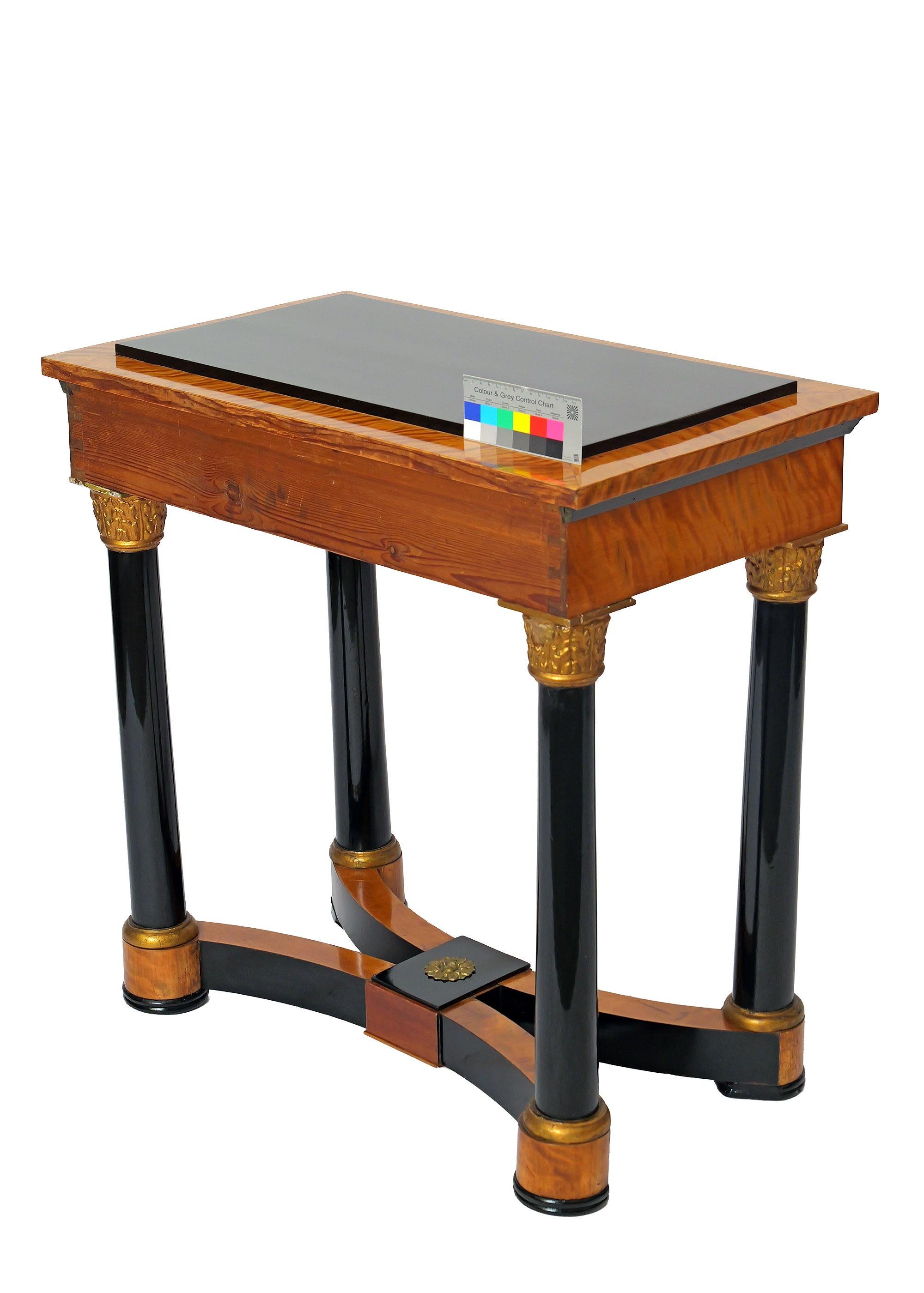 Betulla Early 19th Century Swedish Empire Console Table, Birch and ebonised wood in vendita