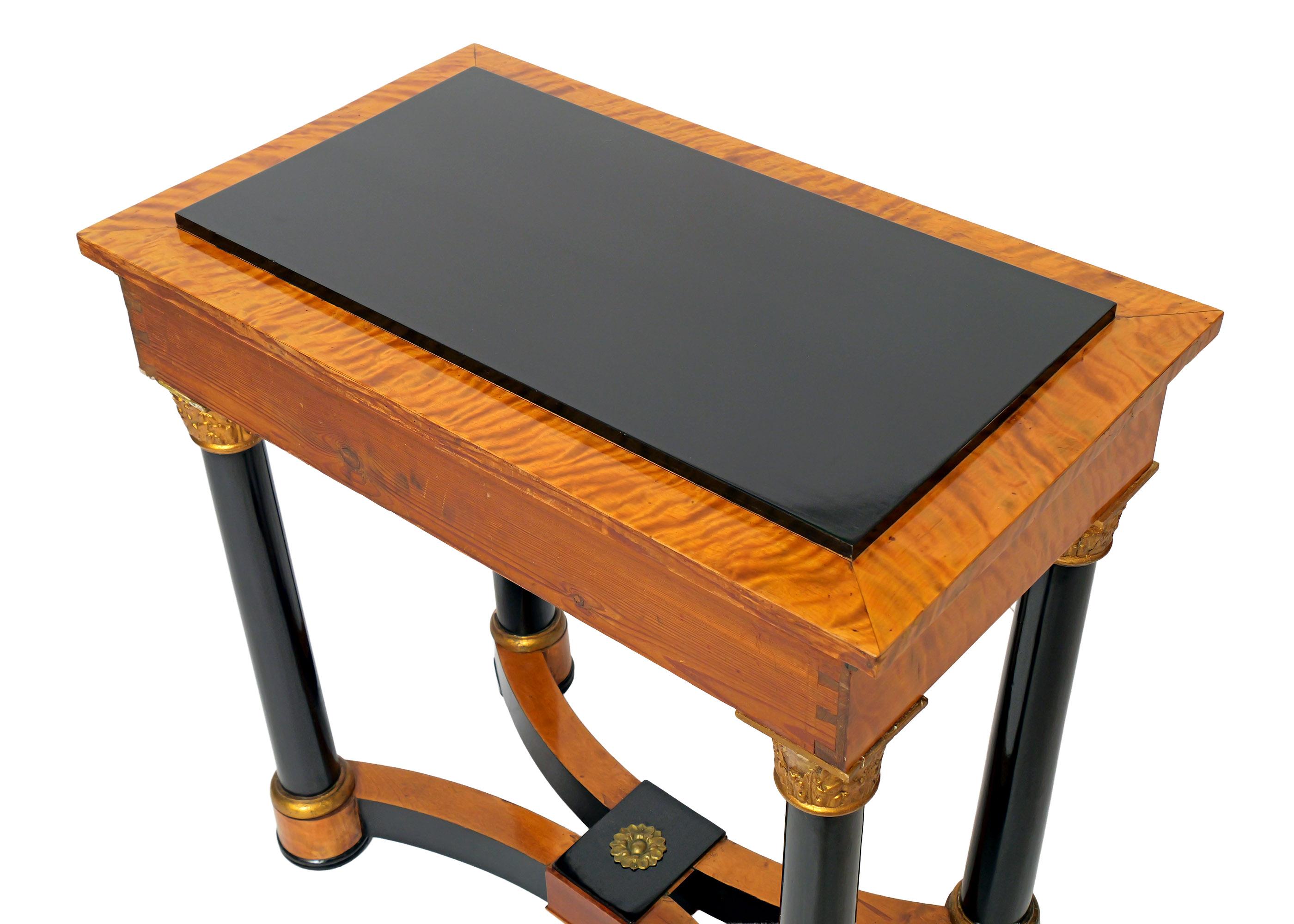 Early 19th Century Swedish Empire Console Table, Birch and ebonised wood in vendita 1