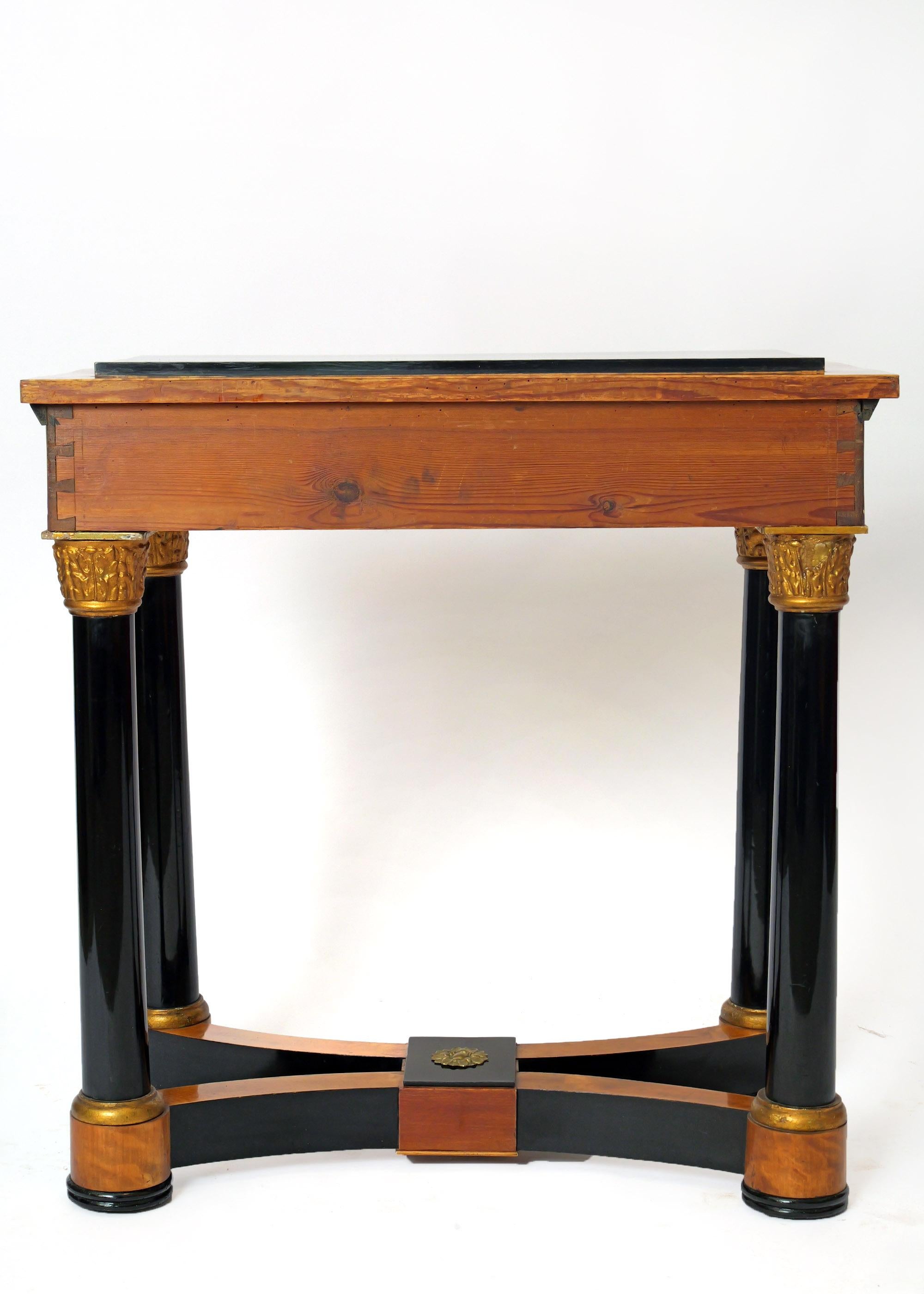 Early 19th Century Swedish Empire Console Table, Birch and ebonised wood in vendita 2