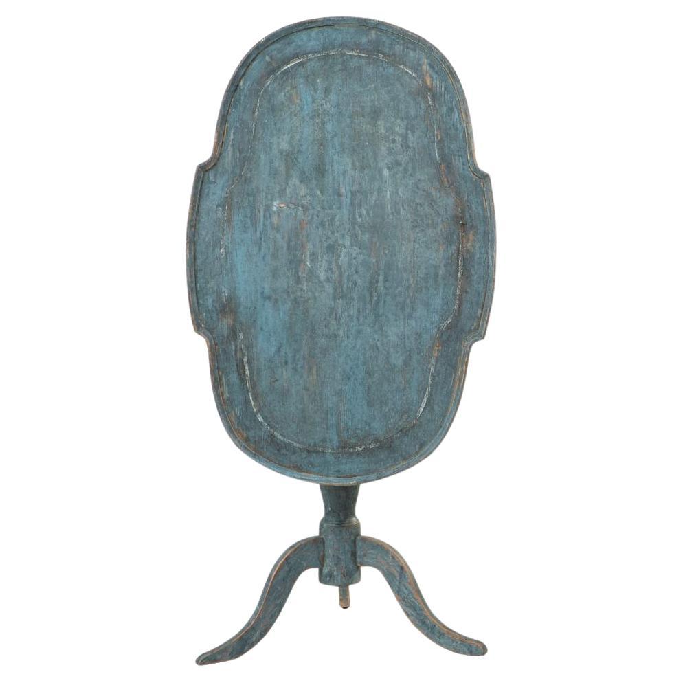 Early 19th Century Swedish Empire Tilt-Top Table in Blue Paint
