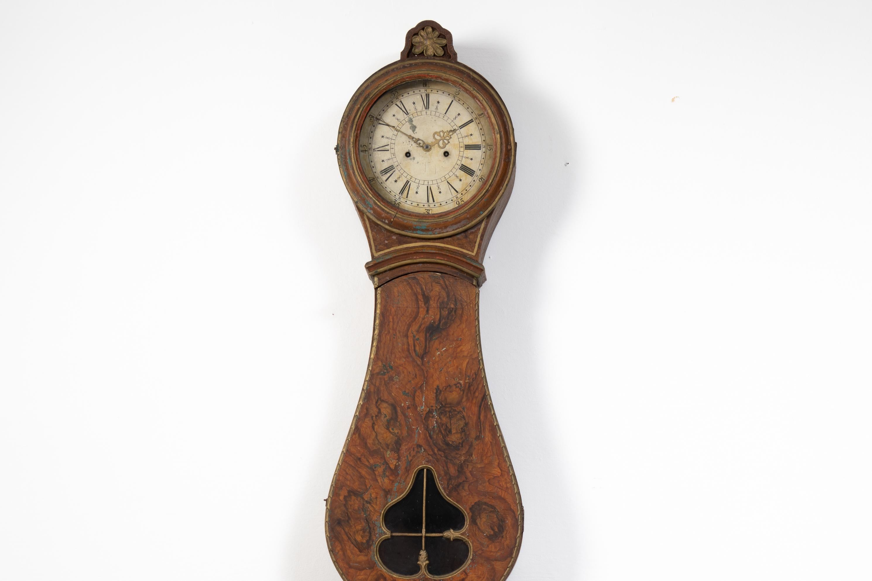 Genuine horloge suédoise d'antiquités nord-suédoise ancienne et inhabituelle à long boîtier en vente 1