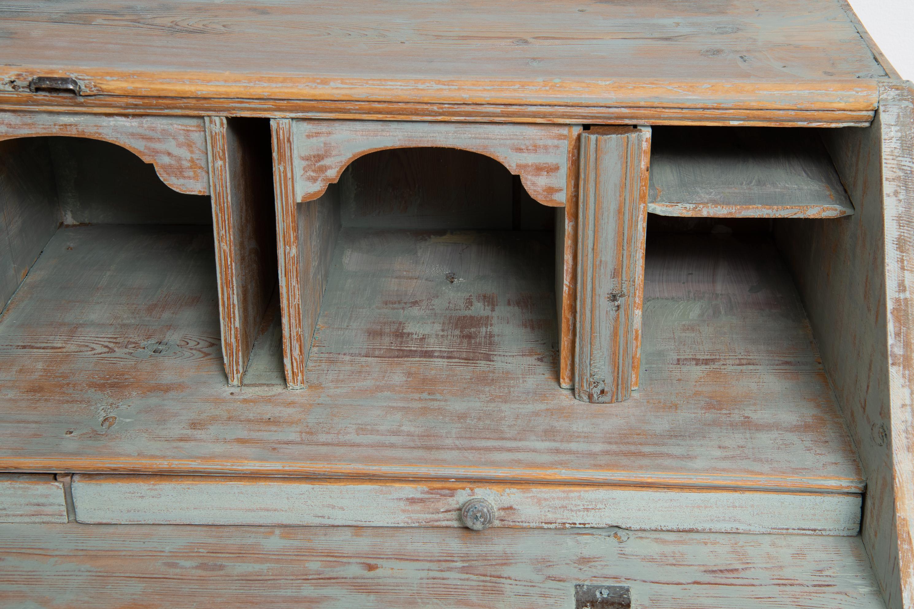 Early 19th Century Swedish Folk Art Country Secretary Desk 7