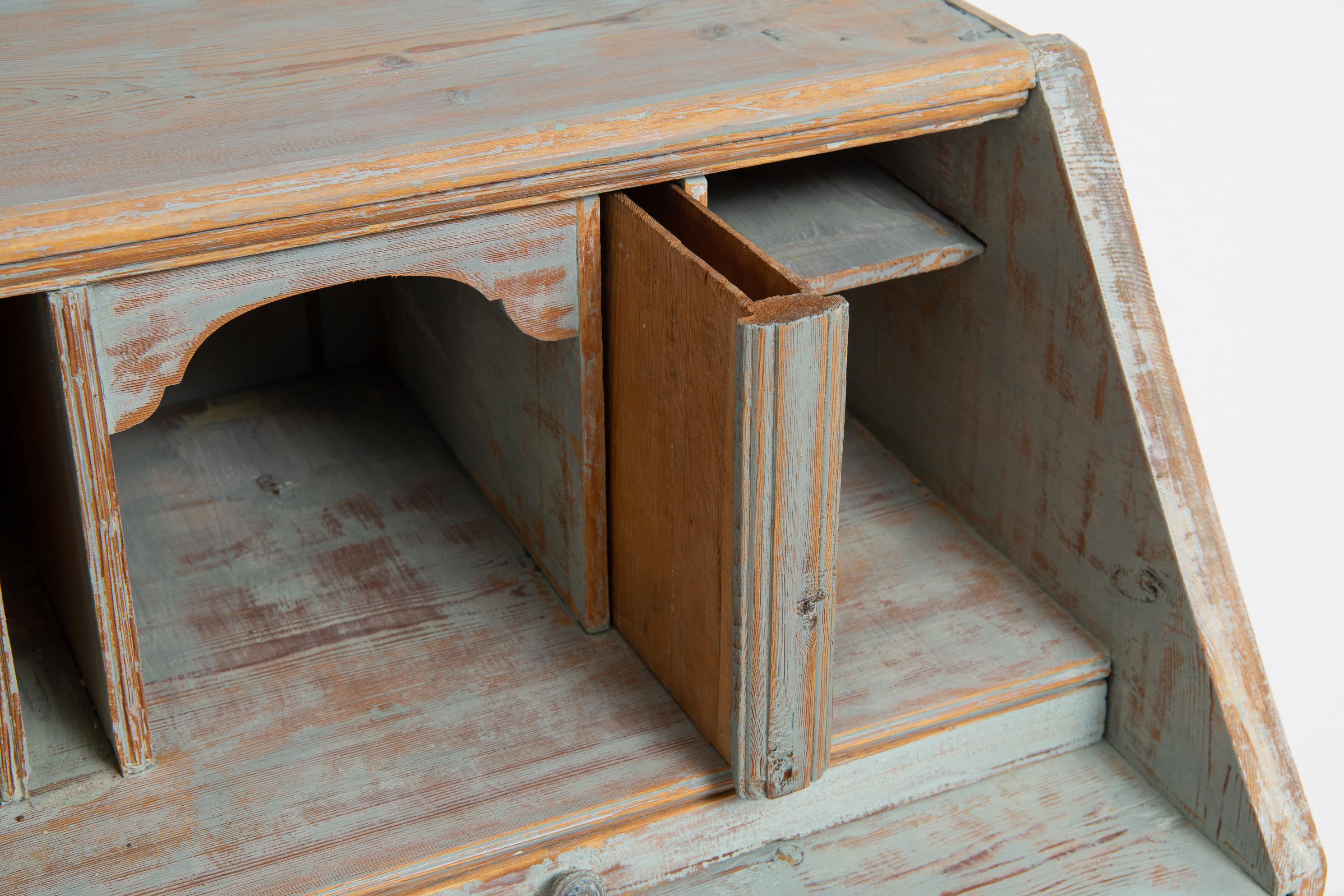 Early 19th Century Swedish Folk Art Country Secretary Desk 8