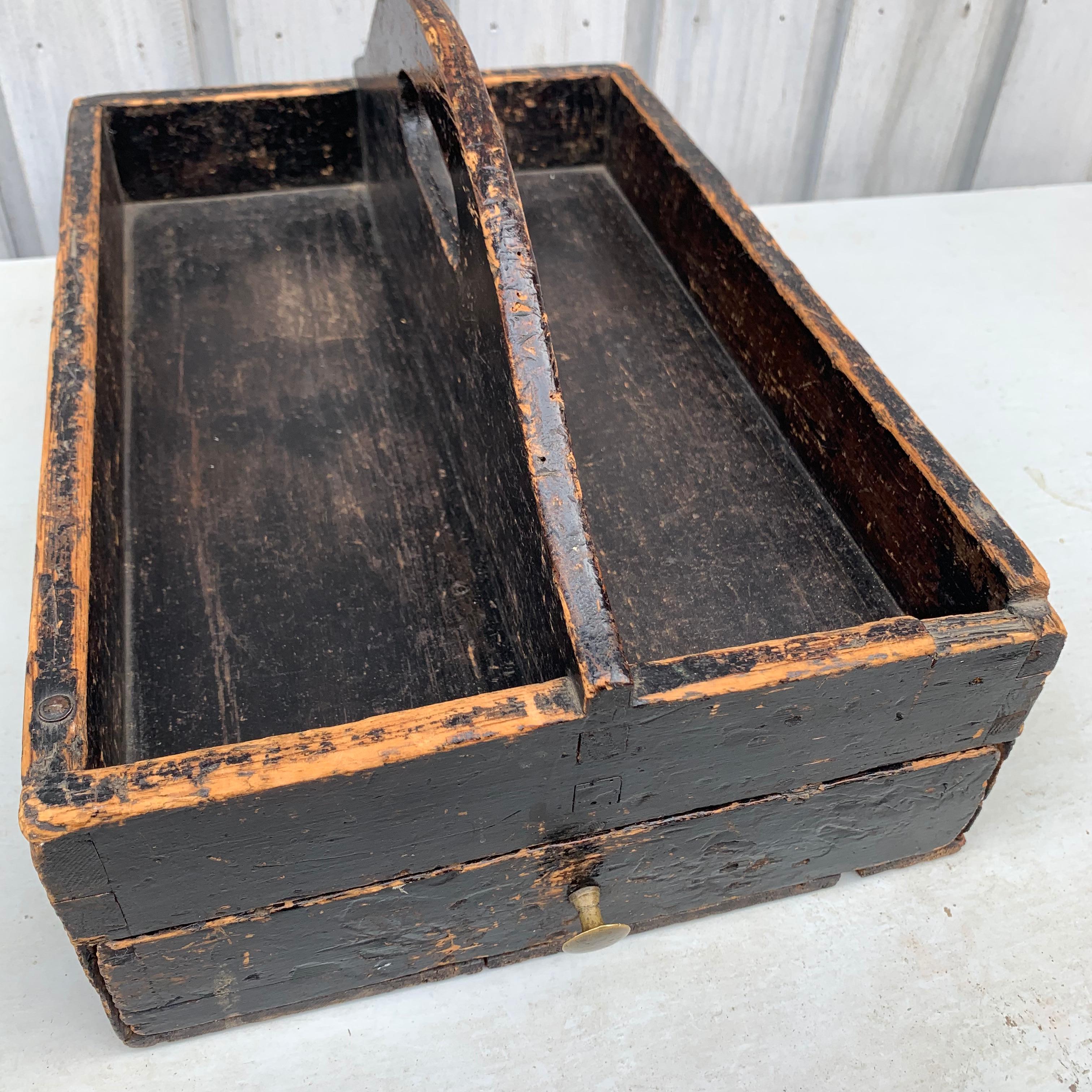 Early 19th Century Swedish Folk Art Kitchen Silverware and Spices Box 7