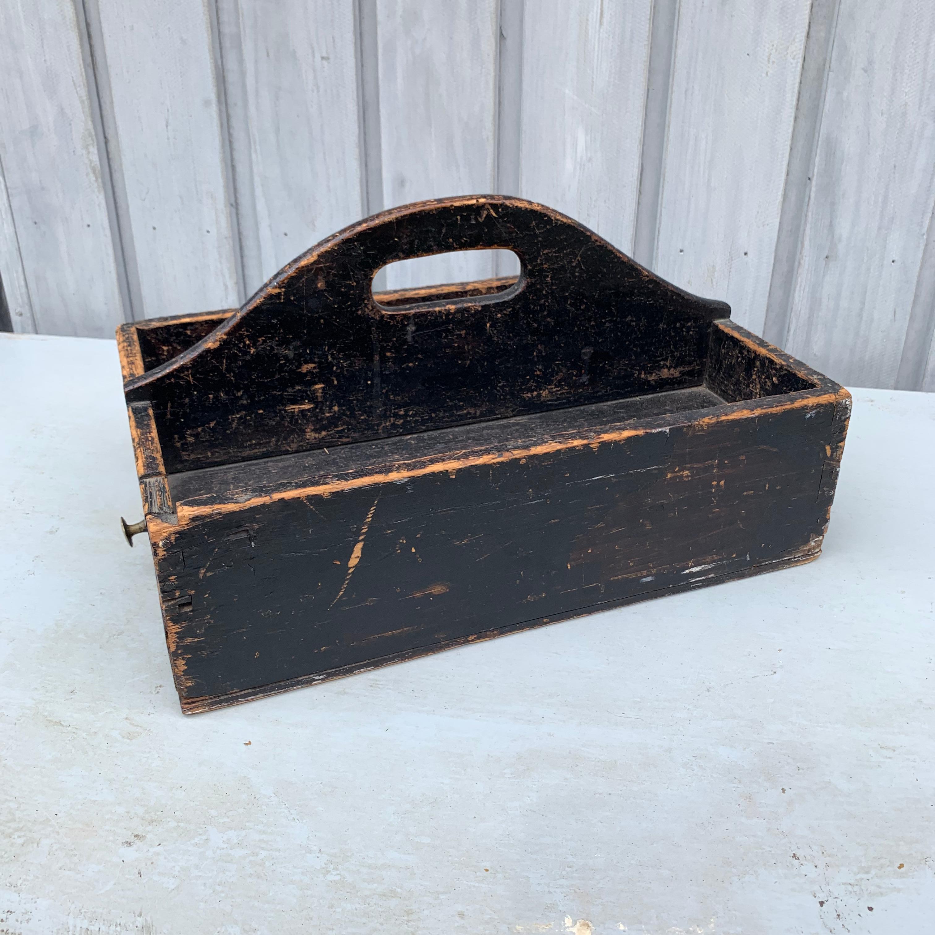 Early 19th Century Swedish Folk Art Kitchen Silverware and Spices Box 8