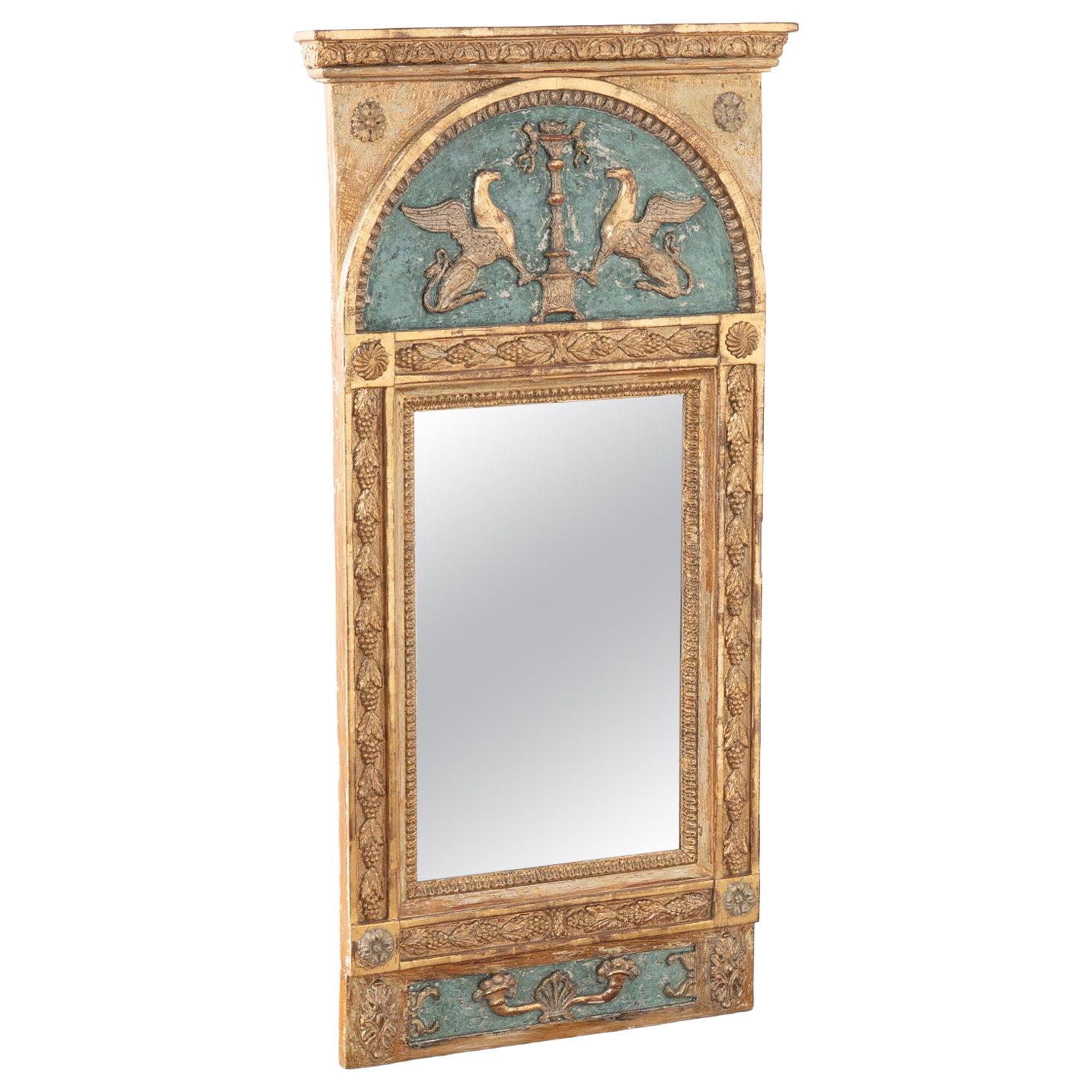 Early 19th Century Swedish Gold Gilt Trumeau Mirror