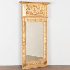 Early 19th Century Swedish Gold Giltwood Mirror with Laurel Wreath Crest