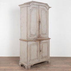 Early 19th Century Swedish Gray Painted Wedding Cabinet