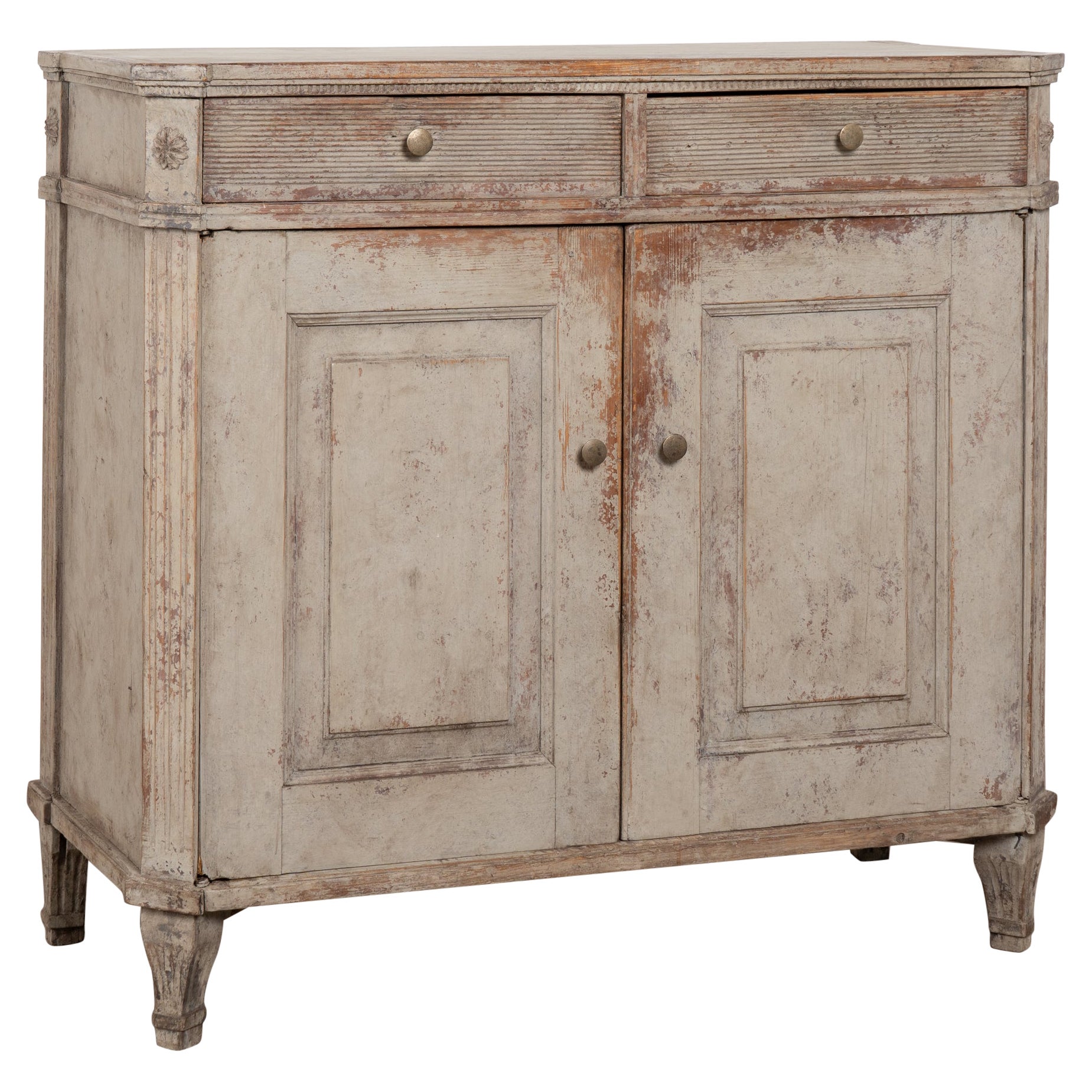 Early 19th Century Swedish Gray Small Sideboard Cabinet