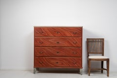 Antique Swedish Genuine Tall Red Painted Gustavian Country Chest of Drawers