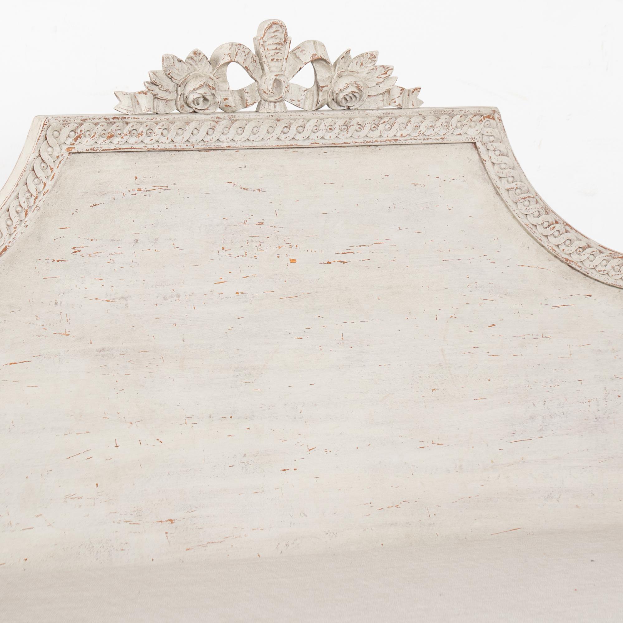 Fabric Early 19th Century Swedish Gustavian Gray Settee Bench For Sale