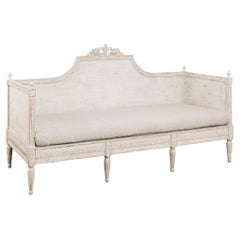Early 19th Century Swedish Gustavian Gray Settee Bench