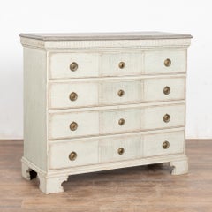 19th Century Swedish Gustavian Large Gray Chest of Four Drawers