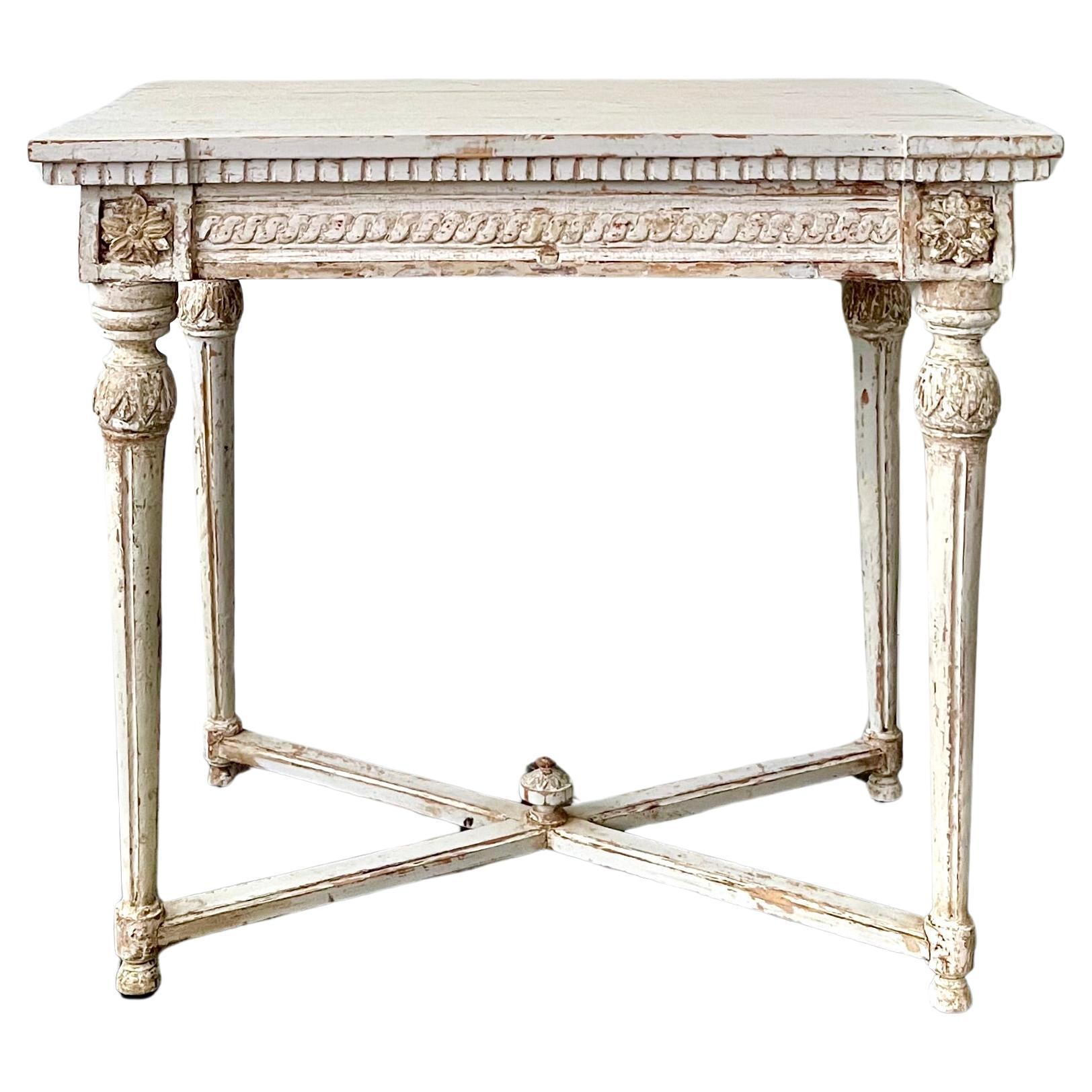 Early 19th Century Swedish Gustavian Neoclassical Painted Console Table For Sale