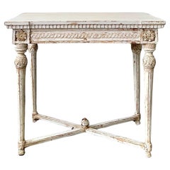 Antique Early 19th Century Swedish Gustavian Neoclassical Painted Console Table