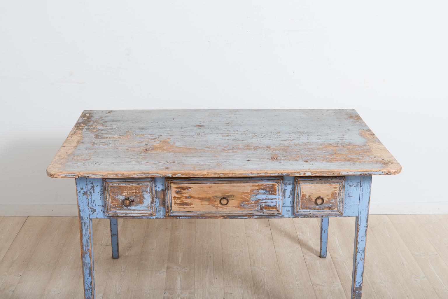 Early 19th Century Swedish Blue Gustavian Table or Desk 2