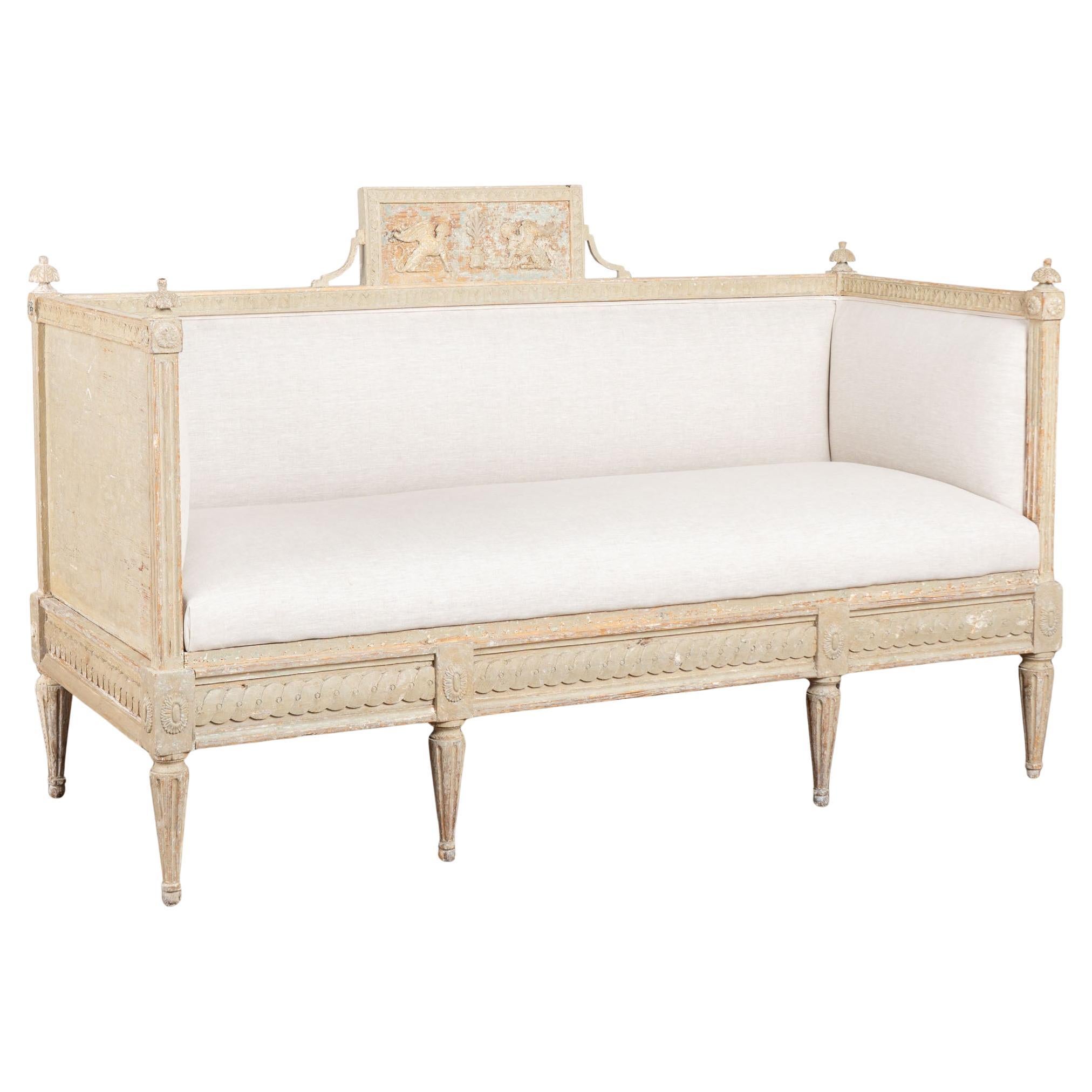 Early 19th Century Swedish Gustavian Pine Bench Settee