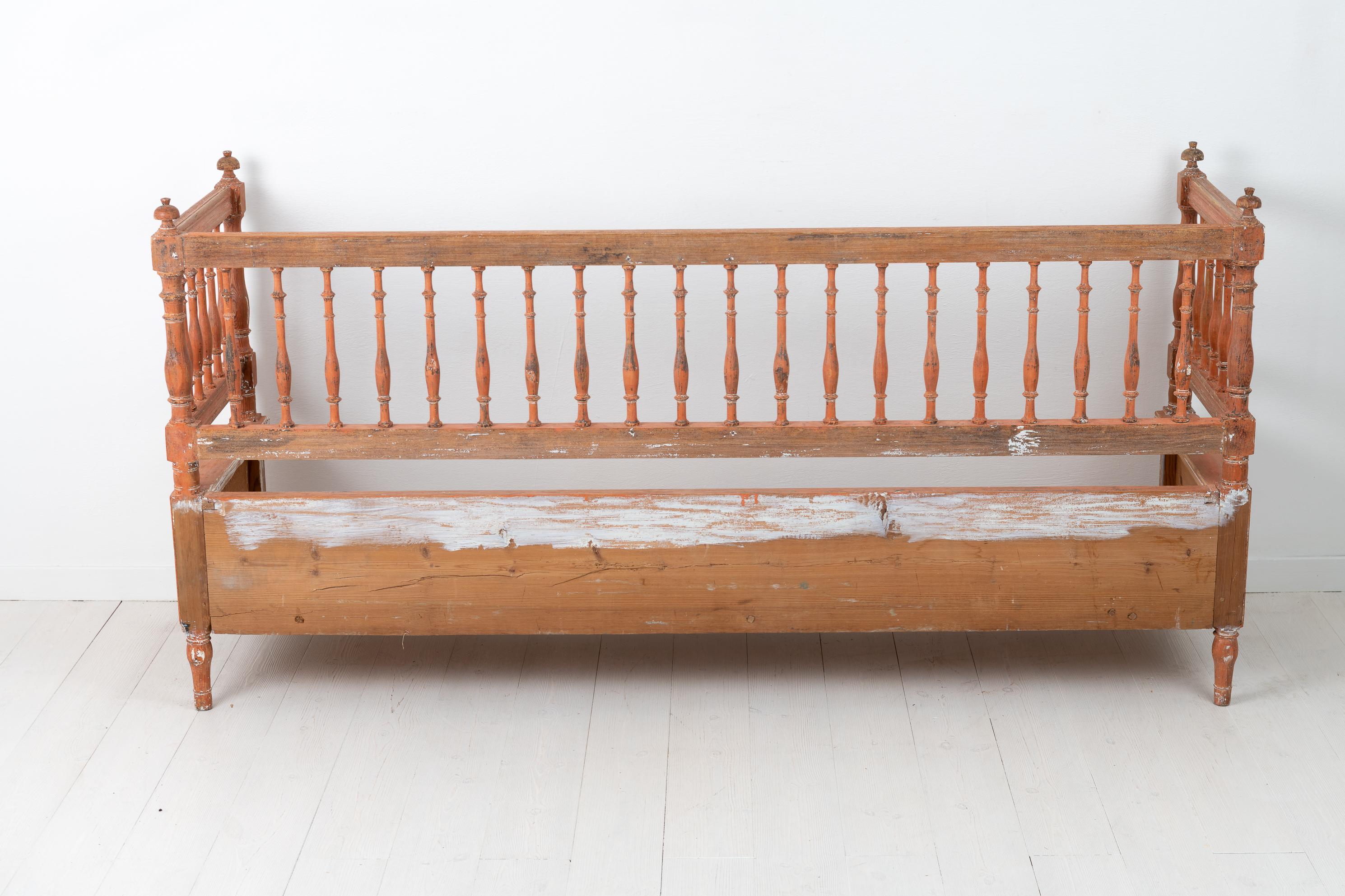 Antique Genuine Swedish Gustavian Pine Provincial Sofa Bench  For Sale 9