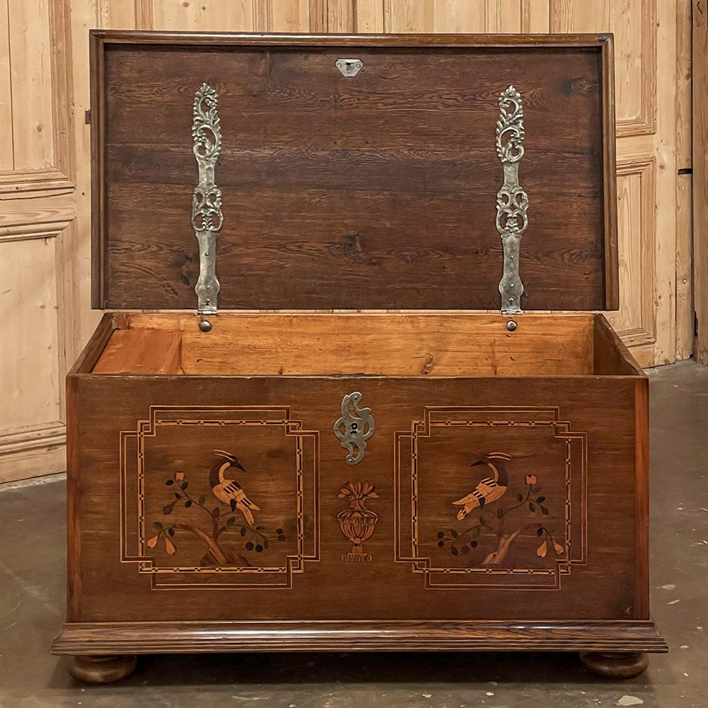Early 19th Century Swedish Inlaid Trunk with Marquetry For Sale 5