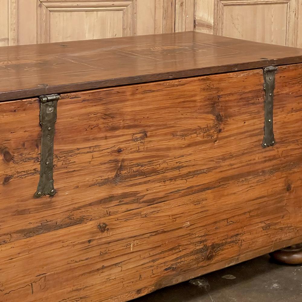 Early 19th Century Swedish Inlaid Trunk with Marquetry For Sale 13