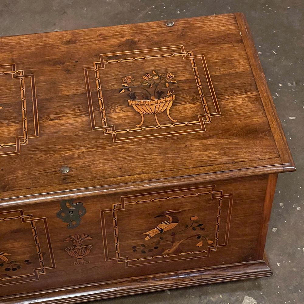 Mid-19th Century Early 19th Century Swedish Inlaid Trunk with Marquetry For Sale