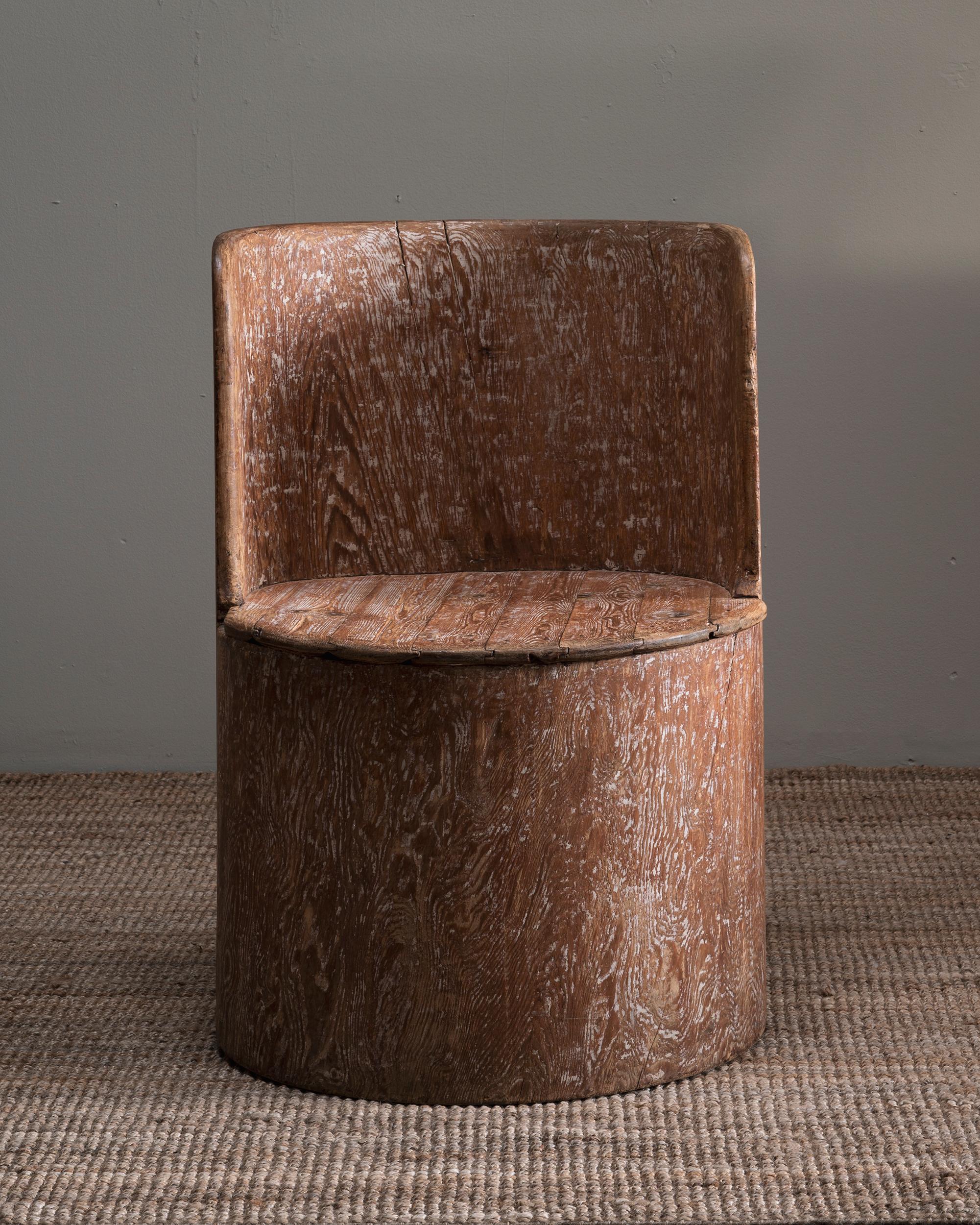 Folk Art Early 19th century Swedish Log Chair For Sale
