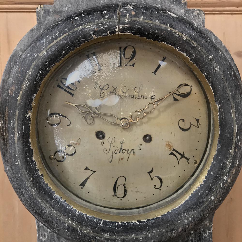 Brass Early 19th Century Swedish Long Case Clock
