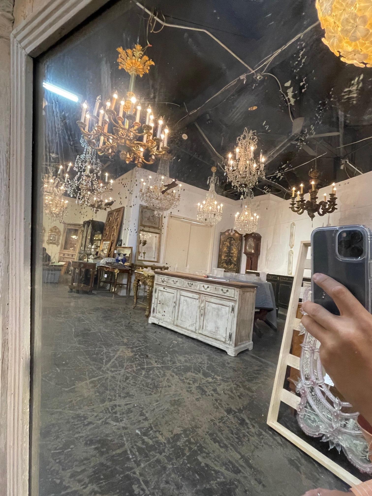 Early 19th Century Swedish Neoclassical Painted Mirror In Good Condition For Sale In Dallas, TX