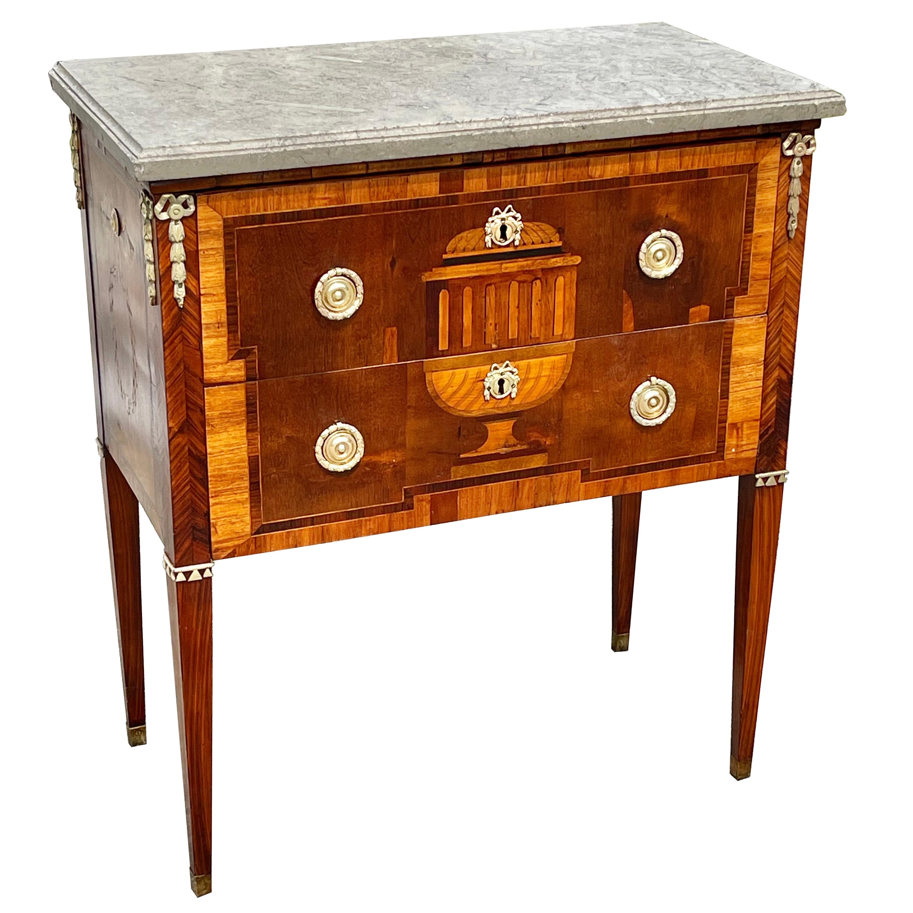 Early 19th Century Swedish Neoclassical Satinwood and Fruitwood Commode