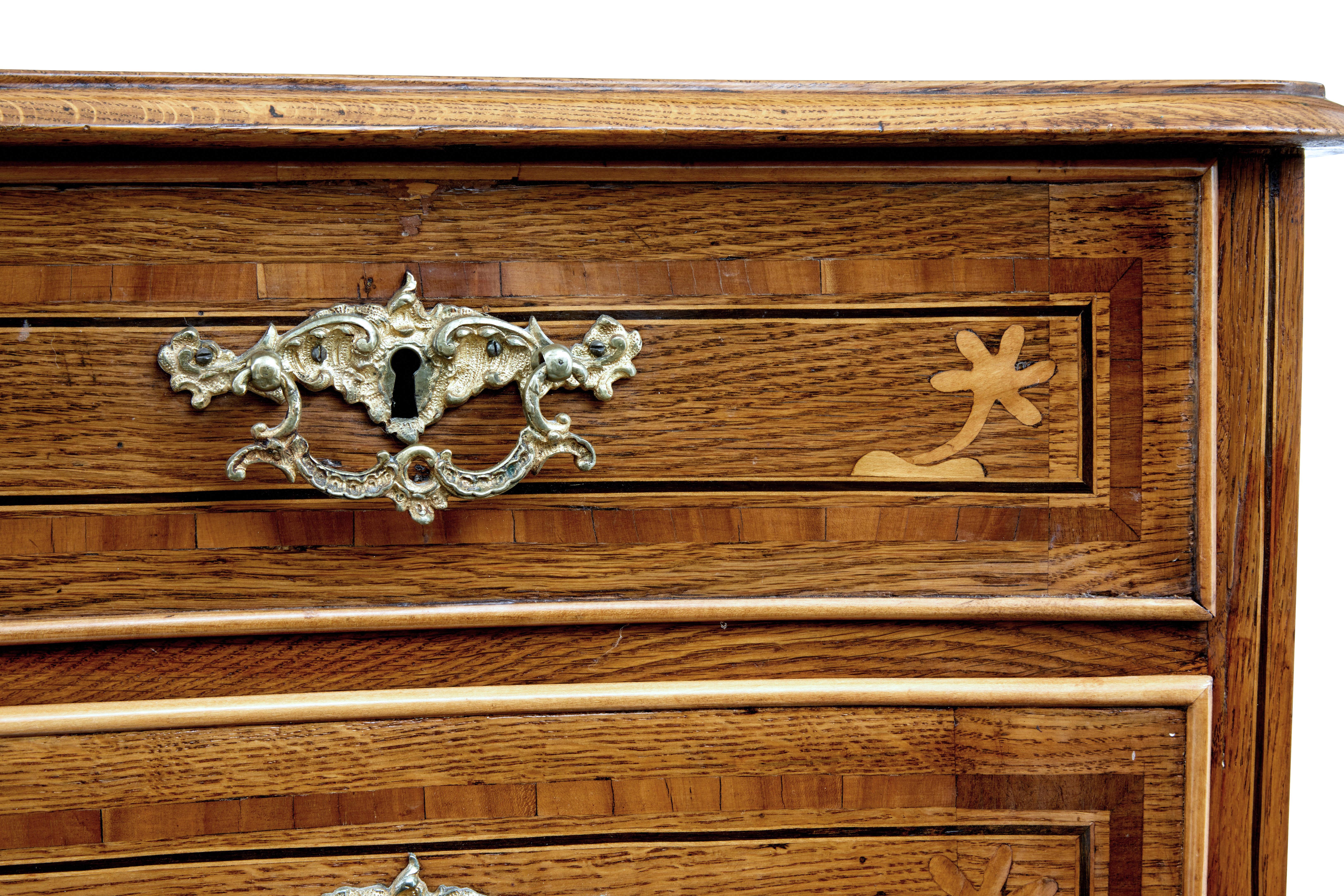 Early 19th Century Swedish Oak Inlaid Chest of Drawers 2