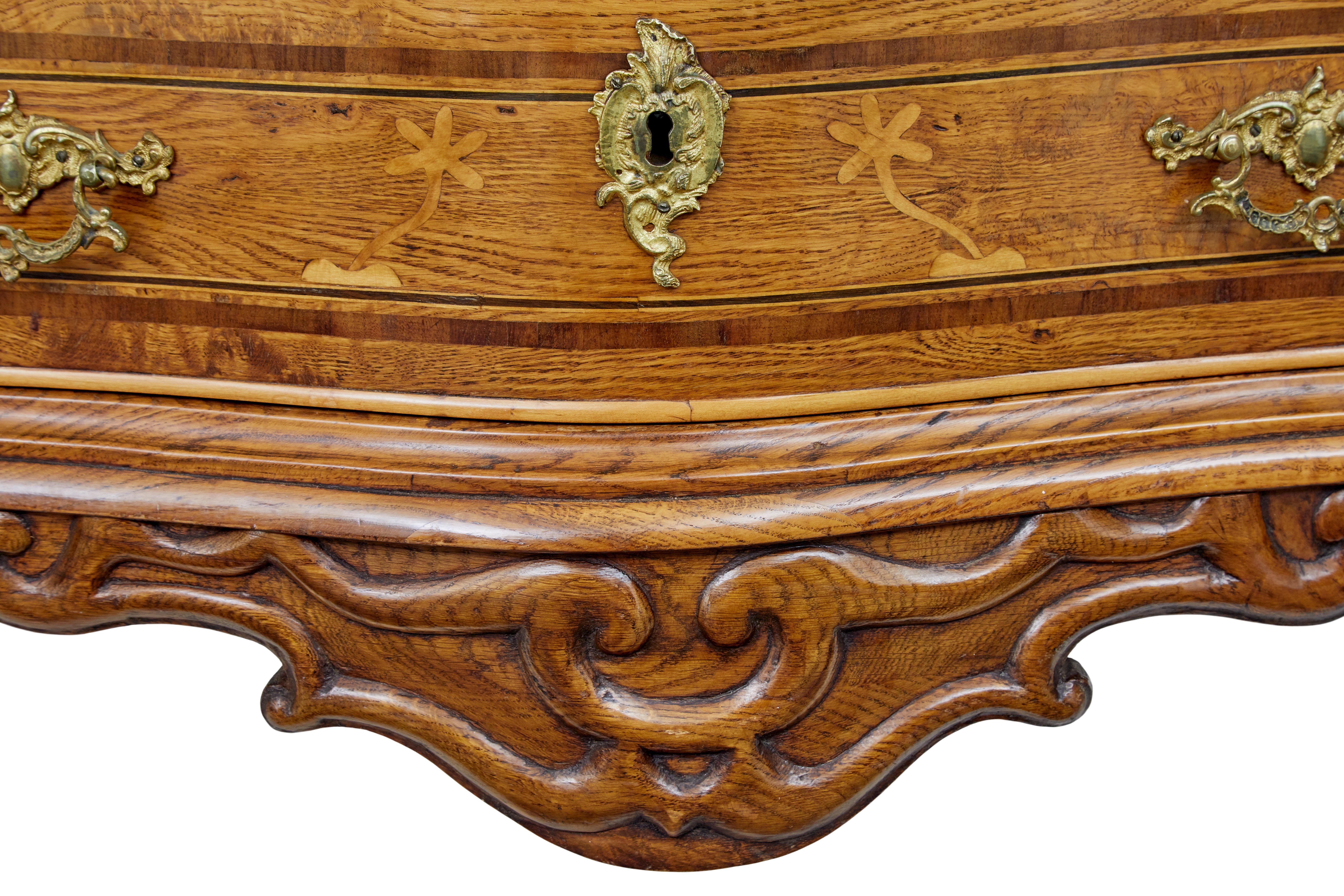 Early 19th Century Swedish Oak Inlaid Chest of Drawers For Sale 2